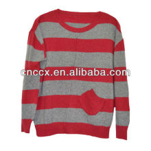 13STC5075 strip color cashmere pullover sweater